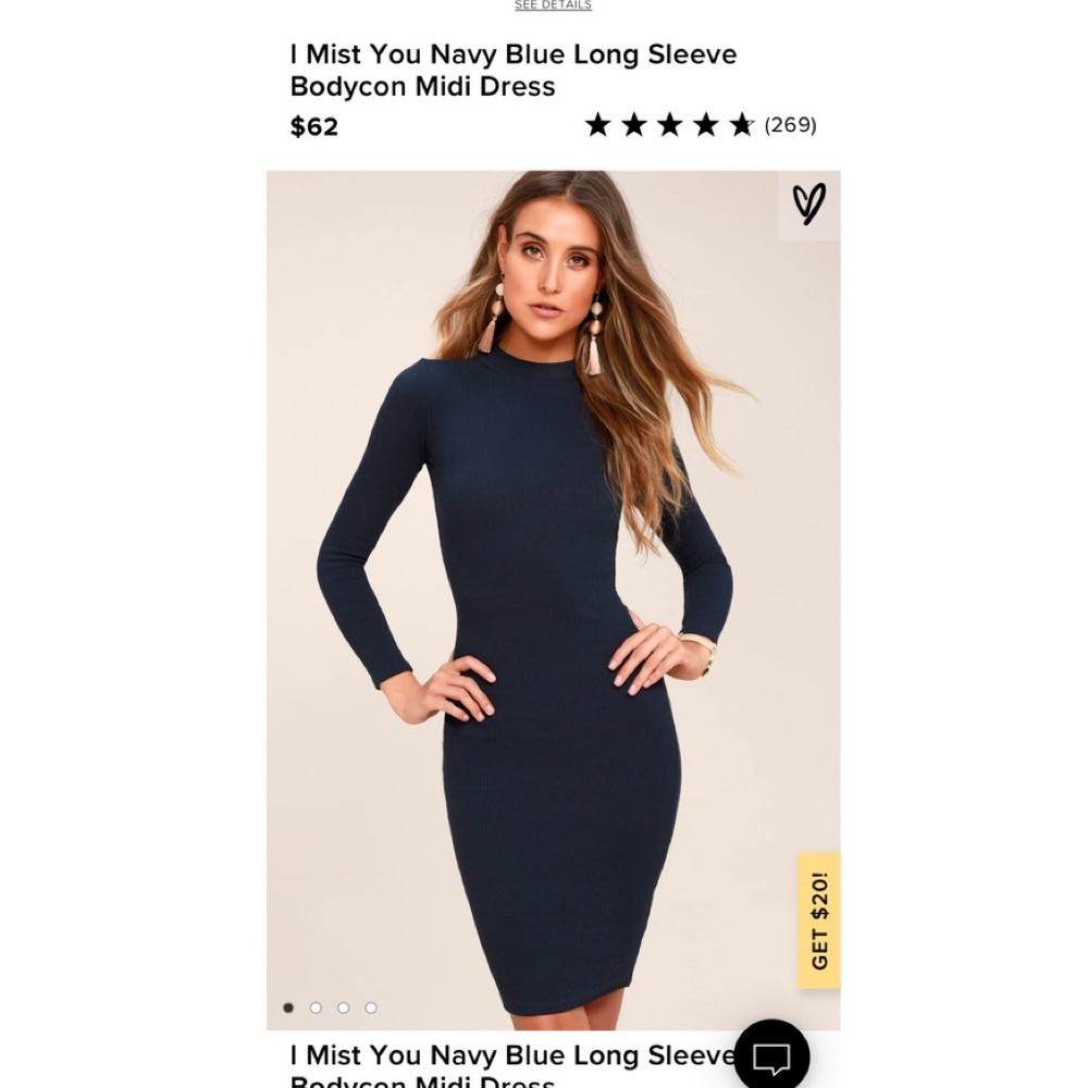 💙LULUS Long Sleeve Bodycon Sweater dress size L💙